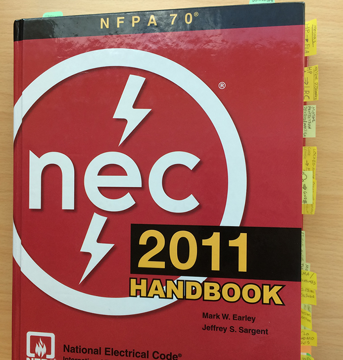 NEC Handbook with tabs
